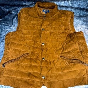 Men’s POLO RALPH LAUREN QUILTED SUEDE VEST (Size XL)